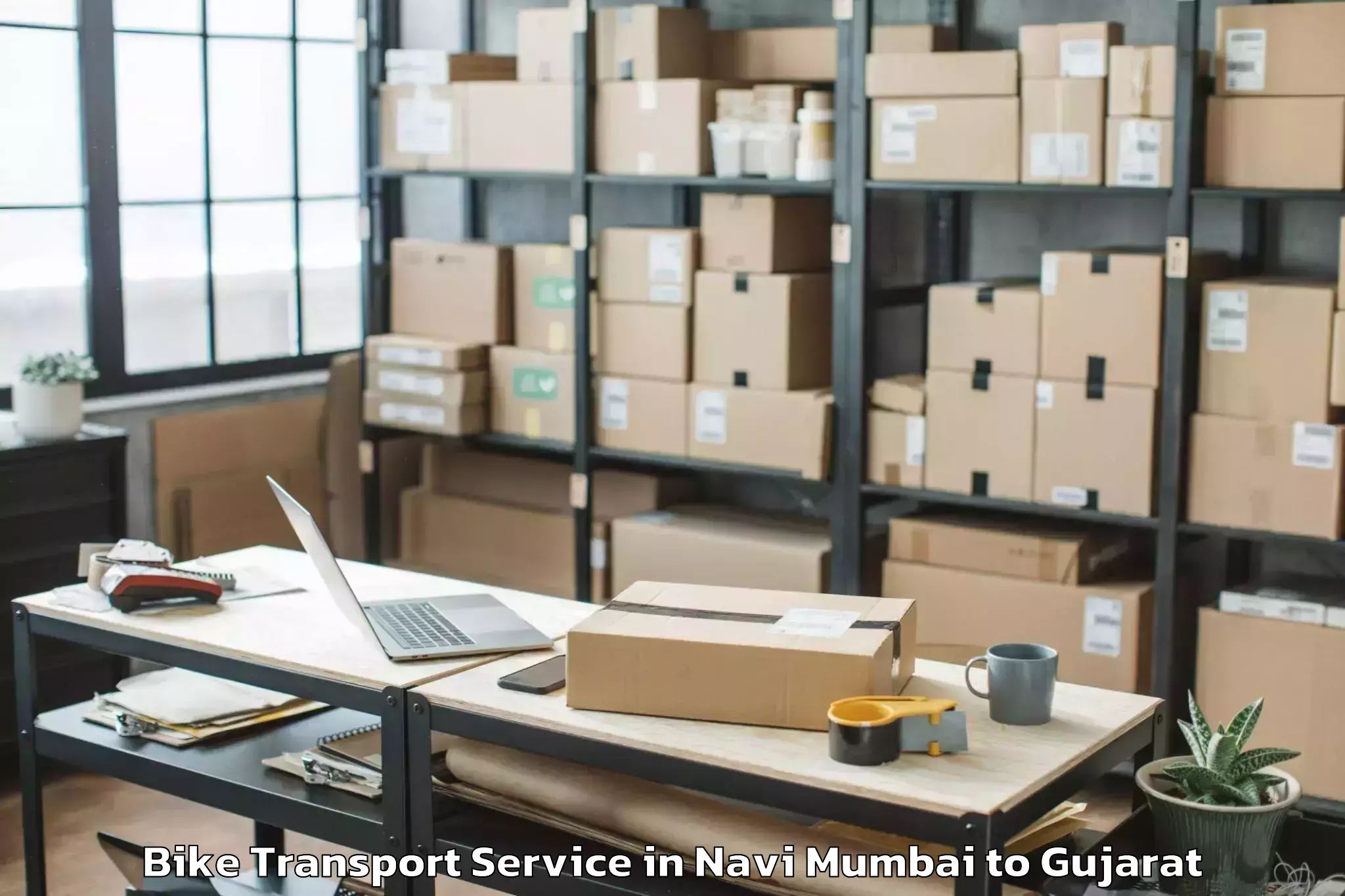 Easy Navi Mumbai to Balasinor Bike Transport Booking